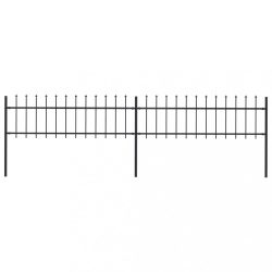   fekete acélkerítés lándzsás tetejű szegéllyel 359 x 60 cm