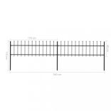 fekete acélkerítés lándzsás tetejű szegéllyel 359 x 60 cm