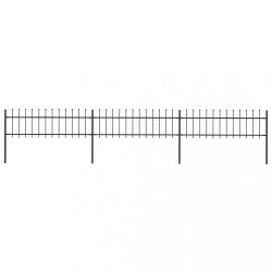 fekete acélkerítés lándzsás tetejű 537 x 60 cm