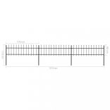 fekete acélkerítés lándzsás tetejű 537 x 60 cm