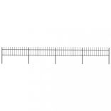 fekete acélkerítés lándzsás tetejű 714,5 x 60 cm