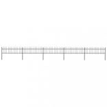 fekete acélkerítés lándzsás tetejű szegéllyel 892,5 x 60 cm