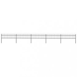   fekete acélkerítés lándzsás tetejű szegéllyel 892,5 x 60 cm