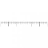 fekete acélkerítés lándzsás tetejű szegéllyel 1070 x 60 cm