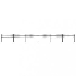   fekete acélkerítés lándzsás tetejű szegéllyel 1070 x 60 cm