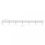 fekete acélkerítés lándzsás tetejű szegéllyel 1070 x 60 cm