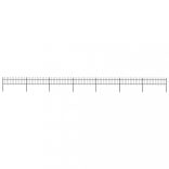 fekete acélkerítés lándzsás tetejű szegéllyel 1248 x 60 cm