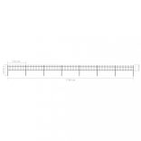 fekete acélkerítés lándzsás tetejű szegéllyel 1248 x 60 cm