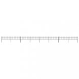 fekete acélkerítés lándzsás tetejű szegéllyel 1426 x 60 cm