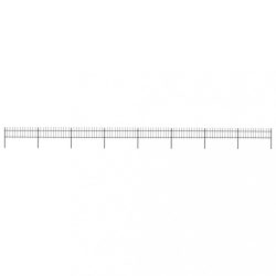   fekete acélkerítés lándzsás tetejű szegéllyel 1426 x 60 cm