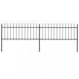 fekete acél kerti kerítés lándzsás tetejű 359 x 80 cm