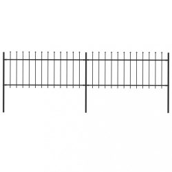 fekete acél kerti kerítés lándzsás tetejű 359 x 80 cm