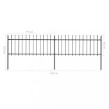 fekete acél kerti kerítés lándzsás tetejű 359 x 80 cm
