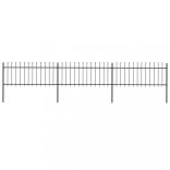 fekete acélkerítés lándzsás tetejű 537 x 80 cm
