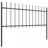 fekete acélkerítés lándzsás tetejű 537 x 80 cm