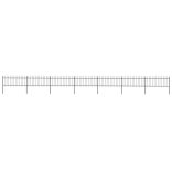 fekete acél kerti kerítés lándzsás tetejű 1248 x 80 cm