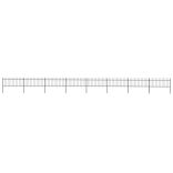 fekete acélkerítés lándzsás tetejű szegéllyel 1426 x 80 cm