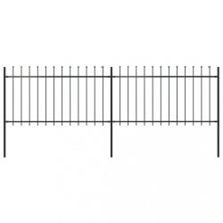 fekete acél kerti kerítés lándzsás tetejű 359 x 100 cm