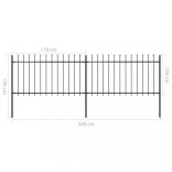 fekete acél kerti kerítés lándzsás tetejű 359 x 100 cm