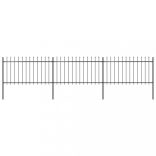 fekete acélkerítés lándzsás tetejű 537 x 100 cm