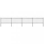 fekete acélkerítés lándzsás tetejű 714,5 x 100 cm