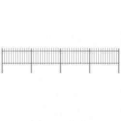 fekete acélkerítés lándzsás tetejű 714,5 x 100 cm