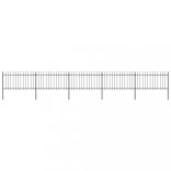 fekete acélkerítés lándzsás tetejű szegéllyel 892,5 x 100 cm
