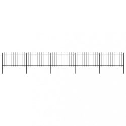   fekete acélkerítés lándzsás tetejű szegéllyel 892,5 x 100 cm
