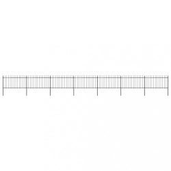   fekete acélkerítés lándzsás tetejű szegéllyel 1248 x 100 cm