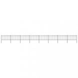 fekete acél kerti kerítés lándzsás tetejű 1426 x 100 cm