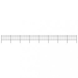   fekete acél kerti kerítés lándzsás tetejű 1426 x 100 cm