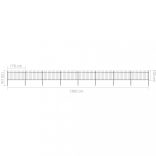 fekete acél kerti kerítés lándzsás tetejű 1426 x 100 cm