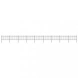 fekete acél kerti kerítés lándzsás tetejű 1603,5 x 100 cm