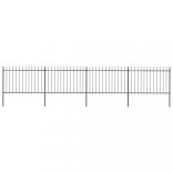 fekete acélkerítés lándzsás tetejű 714,5 x 120 cm