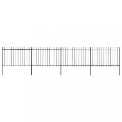 fekete acélkerítés lándzsás tetejű 714,5 x 120 cm