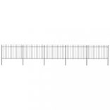 fekete acélkerítés lándzsás tetejű szegéllyel 892,5 x 120 cm
