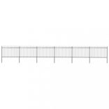 fekete acélkerítés lándzsás tetejű szegéllyel 1070 x 120 cm
