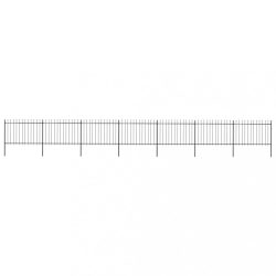   fekete acélkerítés lándzsás tetejű szegéllyel 1248 x 120 cm