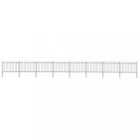 fekete acél kerti kerítés lándzsás tetejű 1426 x 120 cm