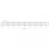 fekete acél kerti kerítés lándzsás tetejű 1426 x 120 cm