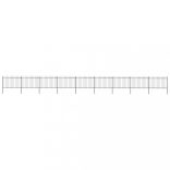 fekete acél kerti kerítés lándzsás tetejű 1603,5 x 120 cm