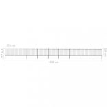 fekete acél kerti kerítés lándzsás tetejű 1603,5 x 120 cm