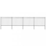 fekete acélkerítés lándzsás tetejű 714,5 x 150 cm