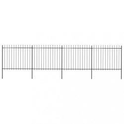 fekete acélkerítés lándzsás tetejű 714,5 x 150 cm