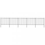 fekete acélkerítés lándzsás tetejű szegéllyel 892,5 x 150 cm