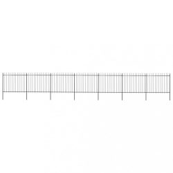   fekete acélkerítés lándzsás tetejű szegéllyel 1248 x 150 cm