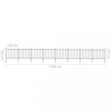 fekete acél kerti kerítés lándzsás tetejű 1426 x 150 cm