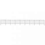 fekete acél kerti kerítés lándzsás tetejű 1603,5 x 150 cm