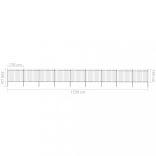 fekete acél kerti kerítés lándzsás tetejű 1603,5 x 150 cm