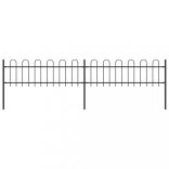 fekete acélkerítés karikás tetejű 359 x 60 cm